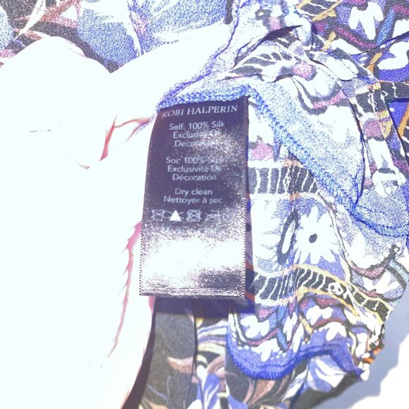 Kobi Halperin Silk Floral Blouse Women’s Size M Embroidered Batwing Sleeve - Picture 5 of 8